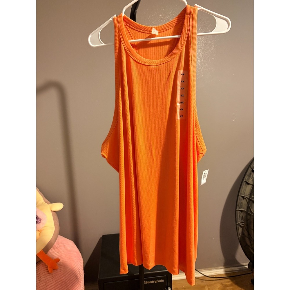 Old Navy Orange Ribbed Tank Top Sz 4X